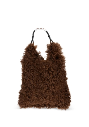 Plan C handle shoulder bag - Brown