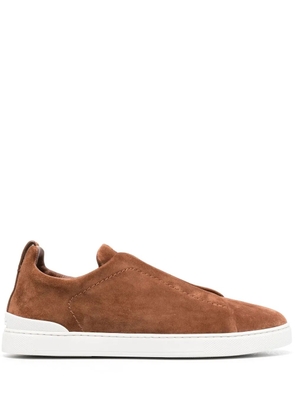 Zegna low-top slip-on sneakers - Brown