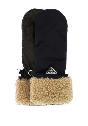 Prada logo mittens - Black