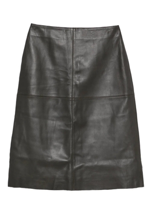 Soeur leather A-line skirt - Brown