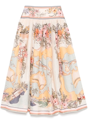 ZIMMERMANN Tallow midi skirt - Neutrals