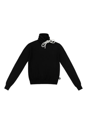 AREA crystal-knot turtleneck sweater - Black