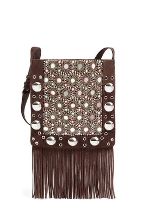 Valentino Garavani embroidered cross body bag - Brown