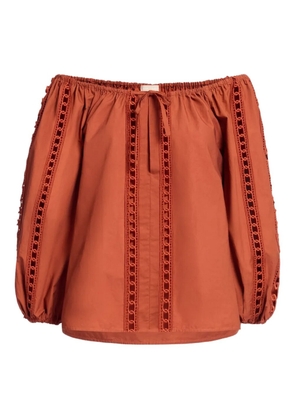 Elie Saab organic cotton-blend blouse - Orange