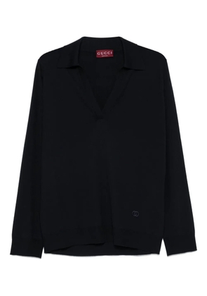 Gucci polo-neck logo top - Blue