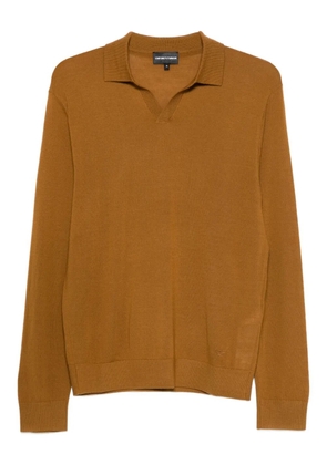 Emporio Armani polo-neck long-sleeve sweater - Orange