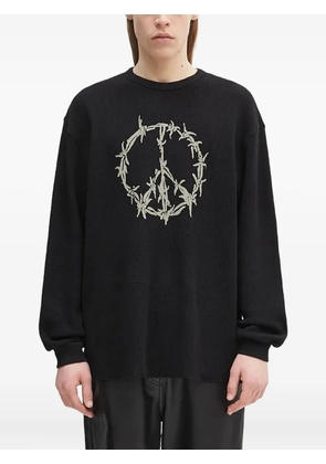 Aries waffle-knit long-sleeve t-shirt - Black