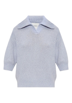 Lisa Yang polo-neck half-sleeve sweater - Blue