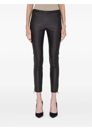 Ferragamo zip-detail leather trousers - Black