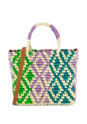 Sensi Studio medium Canasta patterned-straw tote bag - Neutrals