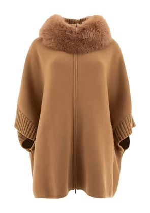GIOVI fur-collar coat - Brown