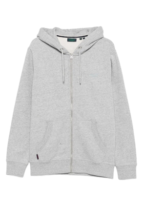 Superdry logo-embroidered zip-up hoodie - Grey