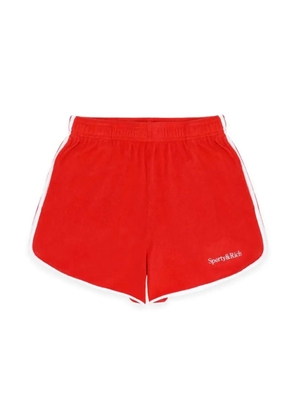 Sporty & Rich Serif Logo mini shorts - Red