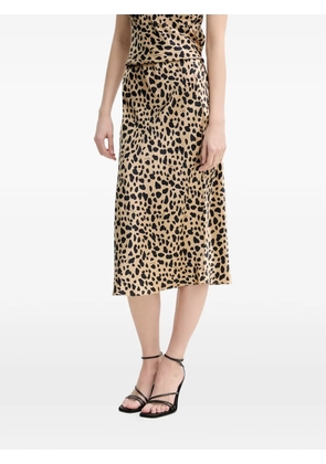 FROM FUTURE animal print midi skirt - Neutrals