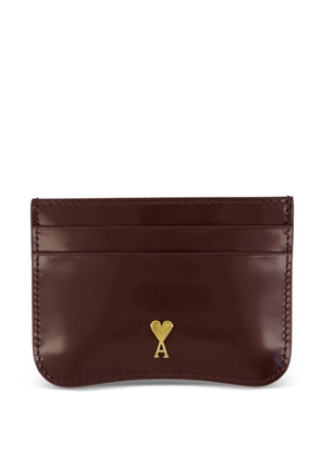 AMI Paris Paris Paris heart logo leather cardholder - Brown