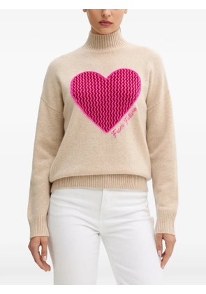 FROM FUTURE heart-detail hight-neck sweater - Neutrals