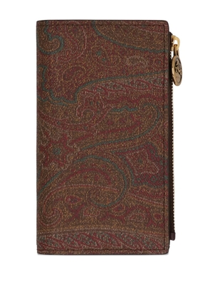 ETRO paisley zip wallet - Brown