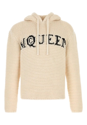 Alexander McQueen logo-intarsia hoodie - Neutrals