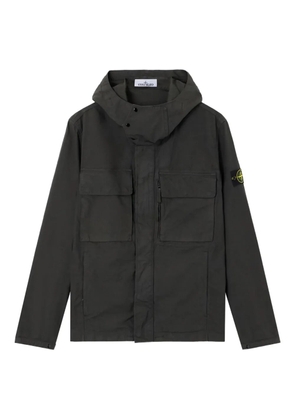 Stone Island hooded patch-pocket jacket - Black
