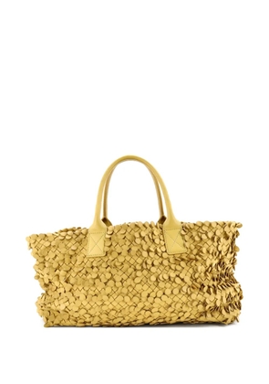 Bottega Veneta Pre-Owned Poussin Paillettes Cabat Handbag Intrecciato Nappa Medium shoulder bag - Yellow