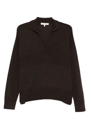 Antonelli V-neck collared sweater - Brown