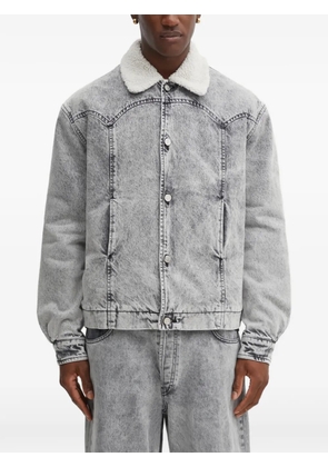 Aries sherpa-collar denim jacket - Grey