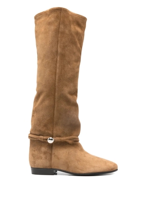 ISABEL MARANT tie-detail boots - Brown