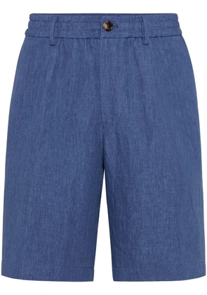 Brunello Cucinelli linen Bermuda shorts - Blue