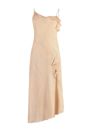 Victoria Beckham ruffle-detail asymmetrical dress - Neutrals