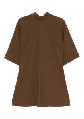 SOLOTRE high-neck mini dress - Brown
