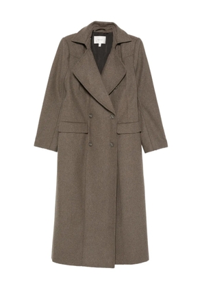 Gestuz double-breasted lapel coat - Brown