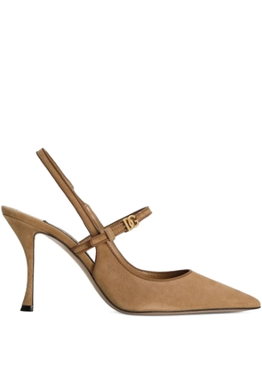 Dolce & Gabbana logo-appliqué slingback pumps - Neutrals