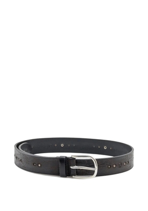 Orciani stud-embellished floral-pattern belt - Black