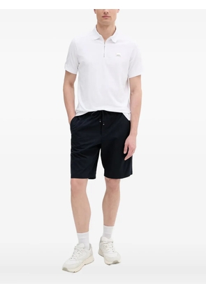 Karl Lagerfeld zip-neck logo-patch polo shirt - White