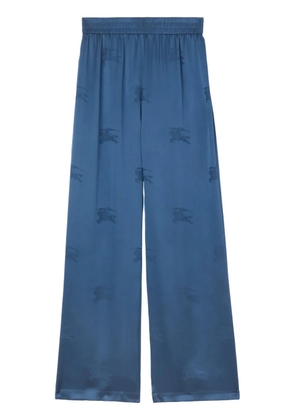 Burberry logo-jacquard wide-leg trousers - Blue