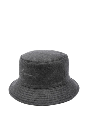 Jacquemus logo-embroidered bucket hat - Grey