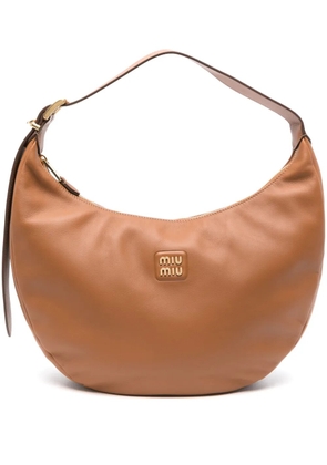 Miu Miu logo-plaque shoulder bag - Brown