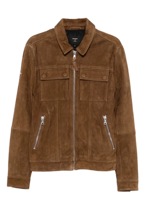 Superdry zip-up leather jacket - Brown