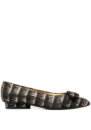 Ferragamo brush stroke effect ballerinas - Black