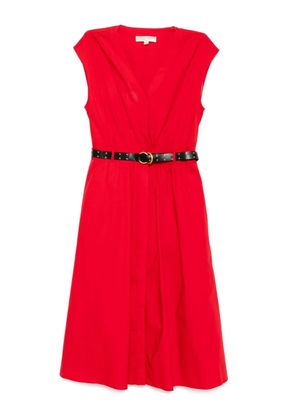Michael Kors stretch poplin belted dress - Red