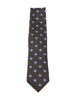 Zegna floral-patterned tie - Brown