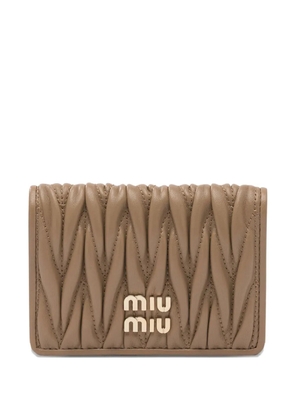 Miu Miu textured logo wallet - Brown