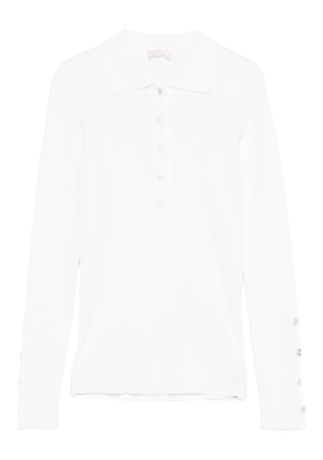 LIU JO buttoned long-sleeved polo top - White