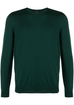 Fay fine-knit ribbed-trim jumper - Green