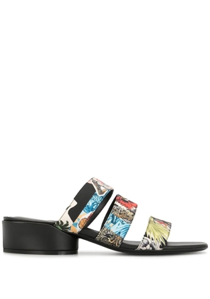 Ferragamo floral-print sandals - Black