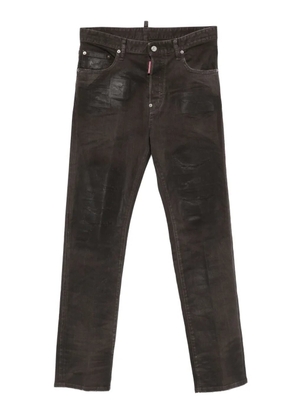 DSQUARED2 Bull Leatherette faded-patchwork jeans - Brown