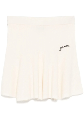 GANNI ribbed knit shirt - White