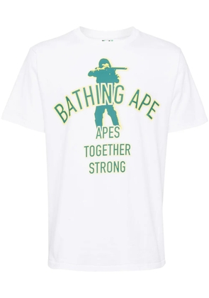 A BATHING APE® logo-print cotton T-shirt - White
