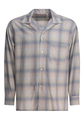 Kaptain Sunshine revere-collar checked shirt - Blue