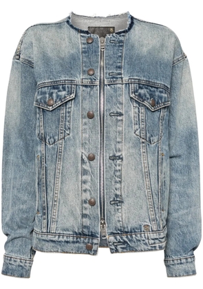 R13 collarless trucker jacket - Blue